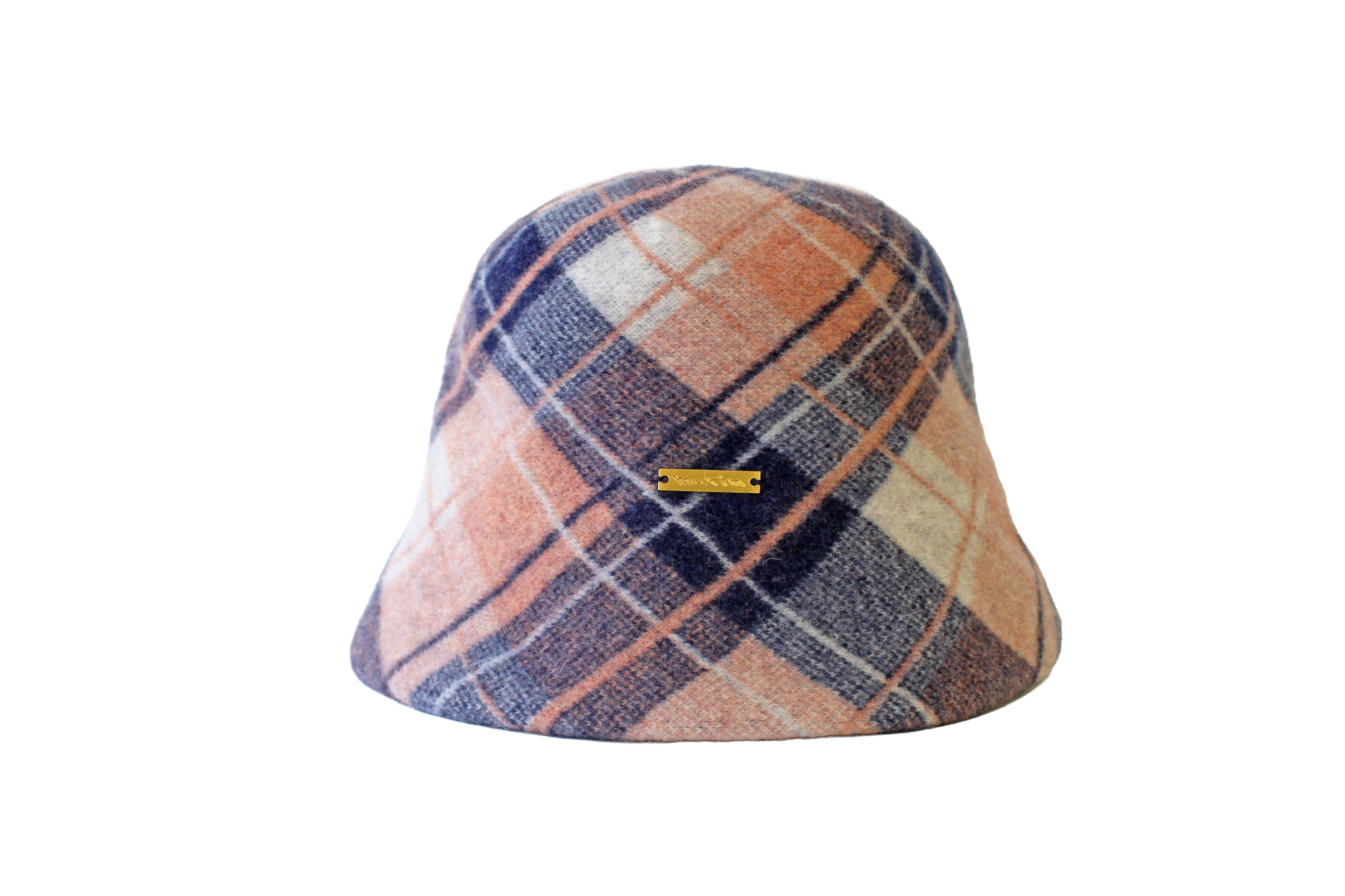 K-40-50｜チェック柄 ウール クロッシェハット
