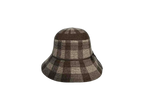 H-55-65｜チェック柄 ニットハット リボン付き
