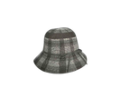 H-55-65｜チェック柄 ニットハット リボン付き