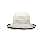 B-55-28｜【洗える】【UVケア】綿 麻混 配色パイピング ステッチ ハット ***